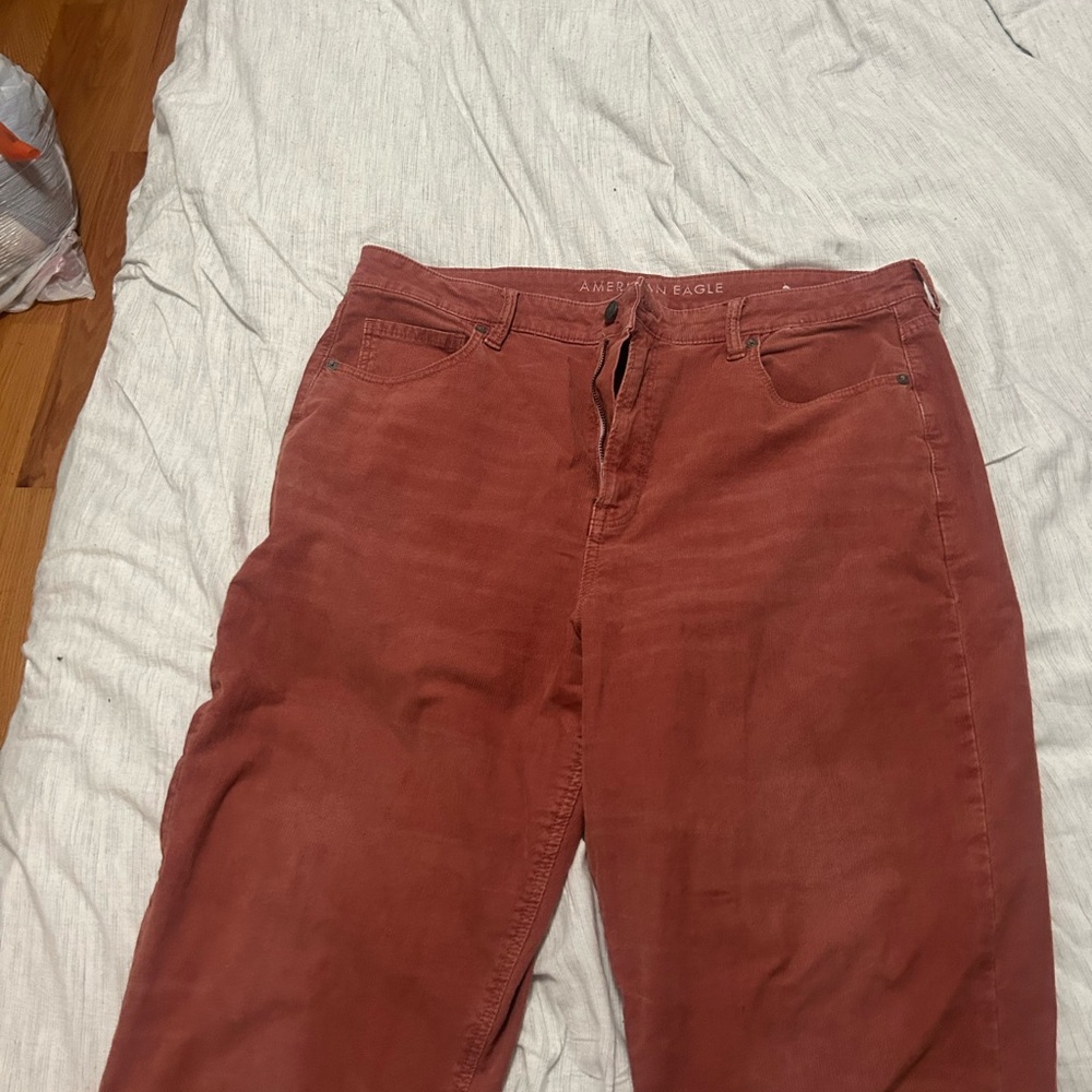 American Eagle Pink Corduroy Pants Mom Straight Size 18